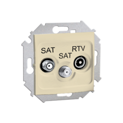 GNIAZDO ANTENOWE SAT-SAT-RTV KOŃCOWE (MODUŁ) BEŻ SIMON 15  - 1591038-031 - KONTAKT SIMON