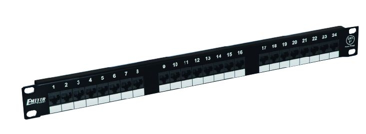PATCH PANEL 24XRJ45 UTP KAT.5E (1U) - FU/PPFA652K248C5E - EMITER