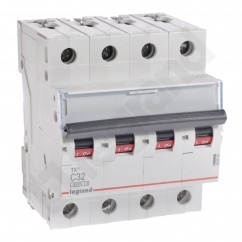 WYŁĄCZNIK NADPRĄDOWY C 32A 4 POLOWY CHARAKTERYSTYKA C S304 - 403565 - LEGRAND