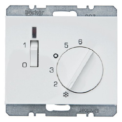 REGULATOR TEMPERATURY POMIESZCZENIA 24V Z ZESTYKIEM ZWIERNYM ELEMENTEM CENTRALNYM I ŁĄCZNIKIEM BIAŁY K.1 - 20317109 - HAGER - BERKER