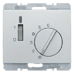 REGULATOR TEMPERATURY POMIESZCZENIA 24V Z ZESTYKIEM ZWIERNYM ELEMENTEM CENTRALNYM I ŁĄCZNIKIEM STAL SZLACHETNA LAKIEROWANA K.5  - 20317104 - HAGER - BERKER