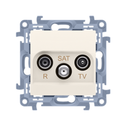 GNIAZDO ANTENOWE R-TV-SAT KOŃCOWE / ZAKOŃCZENIOWE DO GNIAZDA PRZELOTOWEGO (MODUŁ) KREM SIMON 10 - CASK.01/41 - KONTAKT SIMON