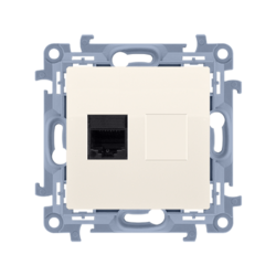 GNIAZDO KOMPUTEROWE POJEDYNCZE RJ45 KAT. 5E (MODUŁ) KREM SIMON 10 - C51.01/41 - KONTAKT SIMON