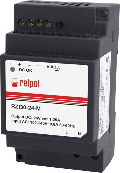 Zasilacz impulsowy 30W 24VDC 1,25A modułowy - 2615395 - RELPOL