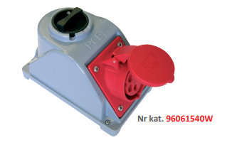 GNIAZDO Z WYŁĄCZNIKIEM " COMBO-POL" 16A 400V 3P+Z+N, WYŁ. 0-1 IP44. - 96061540W - PCE