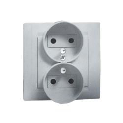 GNIAZDO PODWÓJNE Z UZIEMIENIEM 16A, 250V~, ZACISKI ŚRUBOWE ALUMINIUM METALIZOWANE SIMON 15  - 1591456-026 - KONTAKT SIMON