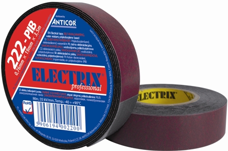 TAŚMA ELECTRIX 222PIB 19mm/7,5m Taśma elektroizolacyjna samospajalna - PE-222PIB0-0019007 - ANTICOR