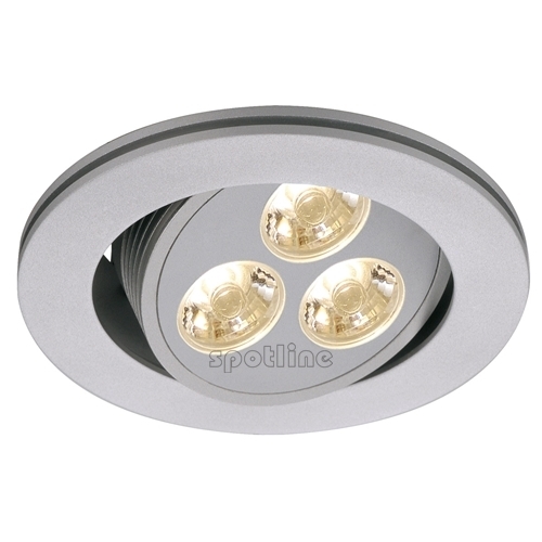 OPRAWA WPUSZCZANA 3X1W LED OKRĄGŁA SREBRNOSZARY RUCHOMA 3200K TRITON 3 LED  - 111852 - SPOTLINE