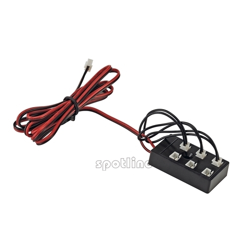 LISTWA ZASILAJĄCA 6 WYJŚCIOWY CZARNY MAX. 350 MA - 111860 - SPOTLINE