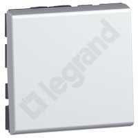 ŁĄCZNIK JEDNOBIEGUNOWY/SCHODOWY - 2 MODUŁY ALUMINIUM 10AX-250V~ MOSAIC  - 079211 - LEGRAND