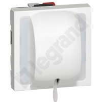 ŁĄCZNIK JEDNOBIEGUNOWY Z CIĘGNEM - 2 MODUŁY BIAŁY 10A-230V~ MOSAIC  - 077014 - LEGRAND