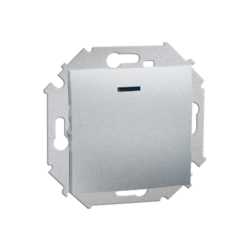 ŁĄCZNIK JEDNOBIEGUNOWY Z PODŚWIETLENIEM (MODUŁ) 10AX, 250V~, ZACISKI ŚRUBOWE; ALUMINIUM SIMON 15. - 1591104-026 - KONTAKT SIMON