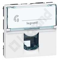 GNIAZDO TELEFONICZNE RJ11 - 2 MODUŁY 4 STYKI BIAŁE MOSAIC  - 078731 - LEGRAND