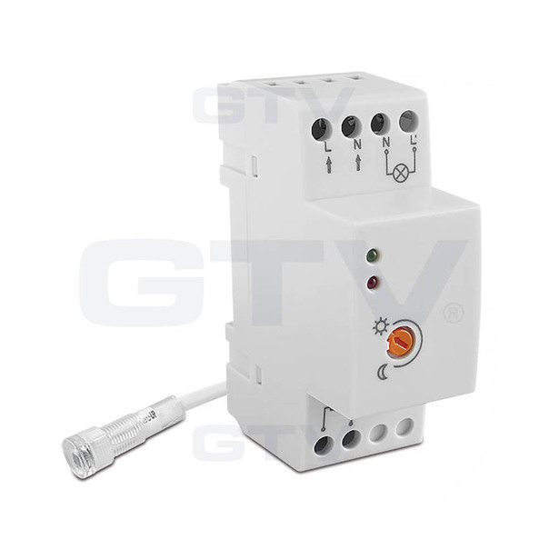 AUTOMAT ZMIERZCHOWY 16A 230V NA SZYNE TH35 Z ZEWNĘTRZNĄ SONDĄ HERMETYCZNĄ FI10 CZ-1 - CZ-CZ1000-00 - GTV