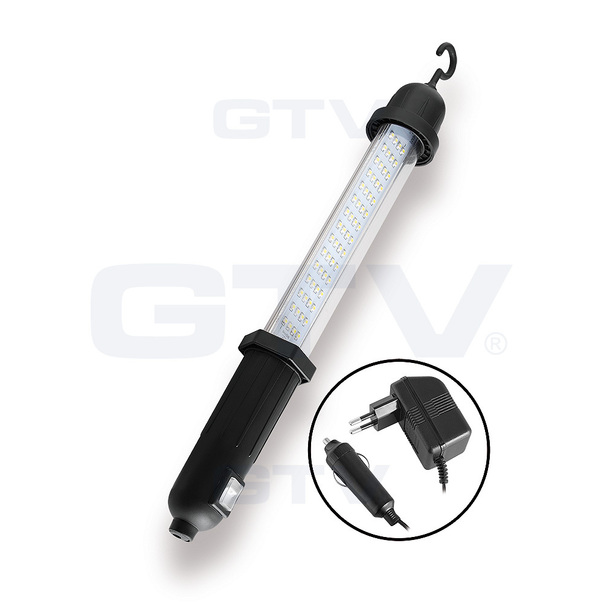 OPRAWA WARSZTATOWA LED 3W 210LM CZARNA Z WYŁĄCZNIKIEM HAK ŁADOWARKA SAMOCHODOWA IP20 1,7MB - LD-KAX61-10 - GTV