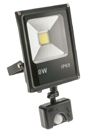 NAŚWIETLACZ LED Z CZUJNIKIEM RUCHU 20W IP65 6000K 1200LM EEL=A CZARNY FLS20WC - IN-FLS20WC-64 - GTV
