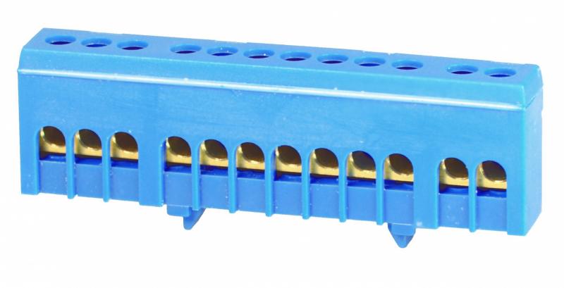 ZACISK PRZYŁĄCZENIOWY NA TS35, IZOLOWANY, NEUTRALNY N, 12-POLOWY, 12X16MM2, (NIEBIESKI) 870N-12FS. - 89822003 - SIMET