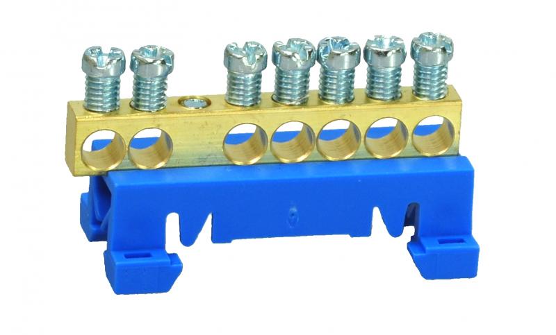 ZACISK PRZYŁĄCZENIOWY NA TS35, NEUTRALNY N, 7-POLOWY, 7X16MM2, (NIEBIESKI) 870N/7. - 89810003 - SIMET
