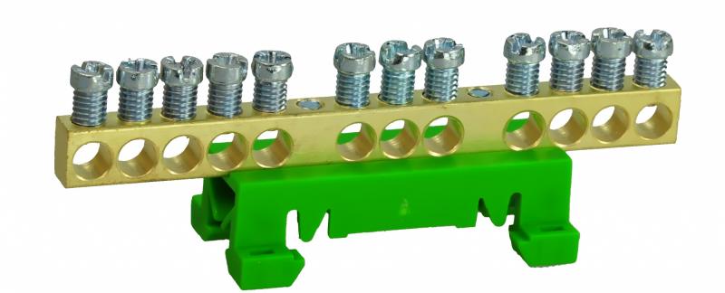 ZACISK PRZYŁĄCZENIOWY NA TS35, OCHRONNY PE, 12-POLOWY, 12X16MM2 (ZIELONY) 870S/12. - 89813005 - SIMET