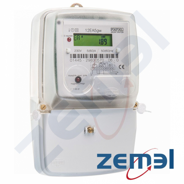 Licznik elektroniczny 1fazowy  5/60A, 230V - wzorcowany - 12EA5gw-wzor. - ZEMEL
