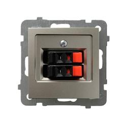 GNIAZDO GŁOŚNIKOWE PODWÓJNE SATYNA LIGHT AS. - GG-2G/m/45 - OSPEL