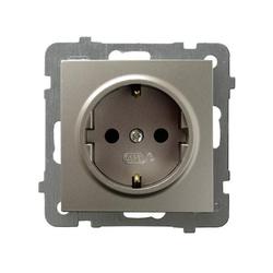 GNIAZDO POJEDYNCZE Z UZIEMIENIEM SCHUKO SATYNA LIGHT AS. - GP-1GS/m/45 - OSPEL