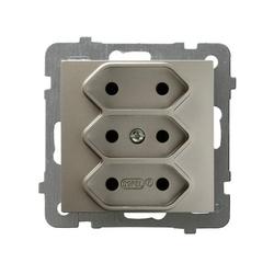 GNIAZDO POTRÓJNE EURO SATYNA LIGHT AS. - GP-3G/m/45 - OSPEL