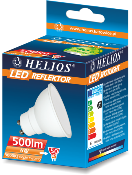 ŹRÓDŁO LED GU10 MR16 6W/830 40&deg; 500LM ODPOWIEDNIK 35W 1CT/10 - LED-2871 - HELIOS żarówki