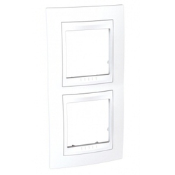 RAMKA PODWÓJNA PIONOWA BIEL POLARNA UNICA PLUS  - MGU6.004V.18 - SCHNEIDER ELECTRIC
