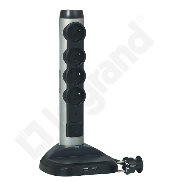 PRZEDŁUŻACZ PIONOWY 4X2P+Z+2XUSB+ŁADOWARKA INDUKCYJNA - 2,0M - 50398 - LEGRAND