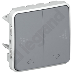 ŁĄCZNIK STEROWANIA ROLETAMI (BLOKADA MECHANICZNA) SZARY 10A-250V~ PLEXO55  - 069538 - LEGRAND