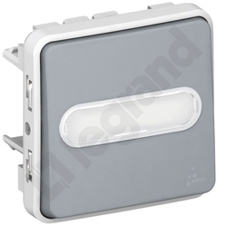 PRZYCISK PODŚWIETLANY PRZEŁĄCZNY Z UCHWYTEM ETYKIETY SZARY 10A-250V~ PLEXO55  - 069544 - LEGRAND