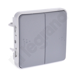 PRZYCISK PODWÓJNY SZARY 10A-250V~ PLEXO55  - 069545 - LEGRAND