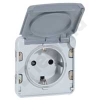 GNIAZDO POJEDYNCZE 2P+Z SCHUKO SZARE 16A-250V~ PLEXO55  - 069570 - LEGRAND