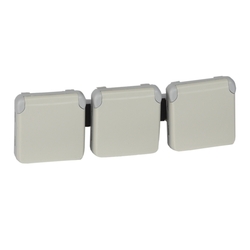GNIAZDO POTRÓJNE POZIOME 3X2P+Z BIAŁY/ ECRU 16A-250V~ PLEXO55  - 069644 - LEGRAND