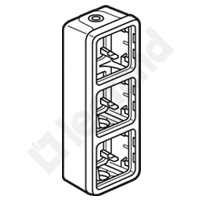 PUSZKA NATYKOWA POTRÓJNA PIONOWA SZARA 1WE/2WY PLEXO55  - 069679 - LEGRAND