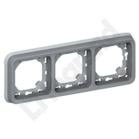 UCHWYT POTRÓJNY POZIOMY DO INSTALACJI PODTYNKOWEJ SZARY PLEXO55  - 069687 - LEGRAND