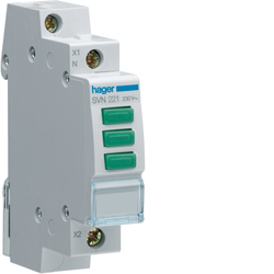 Lampka sygnalizacyjna 3 x zielona, 230V AC - SVN221 - HAGER - BERKER