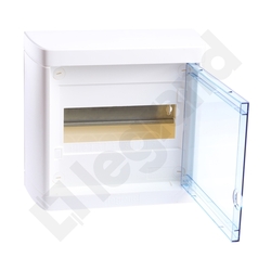 ROZDZIELNIA TWORZYWO 1X8 MODUŁY N/T IP40 LISTWY PRZYŁ N+PE DRZWI PRZEZR NEDBOX - 601245 - LEGRAND