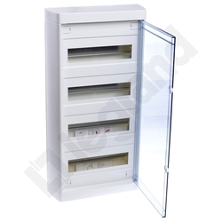 ROZDZIELNIA TWORZYWO 4X12 MODUŁY N/T IP40 LISTWY PRZYŁ N+PE DRZWI PRZEZR NEDBOX - 601249 - LEGRAND