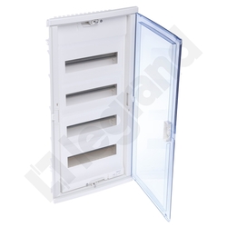 ROZDZIELNIA TWORZYWO 4X12 MODUŁY P/T IP40 LISTWY PRZYŁ N+PE DRZWI PRZEZR RWN - 602424 - LEGRAND