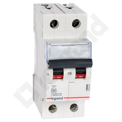 WYŁĄCZNIK NADPRĄDOWY B 6A 2 POLOWY CHARAKTERYSTYKA B S302 - 403383 - LEGRAND
