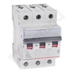 WYŁĄCZNIK NADPRĄDOWY B 32A 3 POLOWY CHARAKTERYSTYKA B S303 - 403405 - LEGRAND