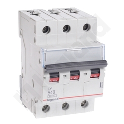 WYŁĄCZNIK NADPRĄDOWY B 40A 3 POLOWY CHARAKTERYSTYKA B S303 - 403406 - LEGRAND
