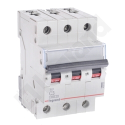 WYŁĄCZNIK NADPRĄDOWY C 3A 3 POLOWY CHARAKTERYSTYKA C S303 - 403539 - LEGRAND