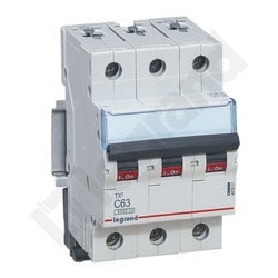WYŁĄCZNIK NADPRĄDOWY C 63A 3 POLOWY CHARAKTERYSTYKA C S303 - 403551 - LEGRAND
