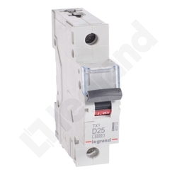 WYŁĄCZNIK NADPRĄDOWY D 25A 1 POLOWY CHARAKTERYSTYKA D S301 - 403723 - LEGRAND