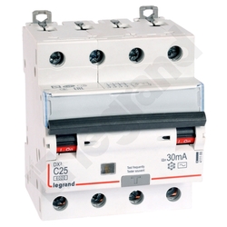 WYŁĄCZNIK RÓŻNICOWY Z CZŁONEM NADPRĄDOWYM C 25A/30MA 4 POLOWY TYP AC CHARAKTERYSTYKA C P314 - 411188 - LEGRAND