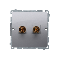 GNIAZDO GŁOŚNIKOWE POJEDYNCZE 1 KOLUMNA GŁOŚNIKOWA (MODUŁ) STAL INOX SIMON BASIC - BMGL2.02/21 - KONTAKT SIMON