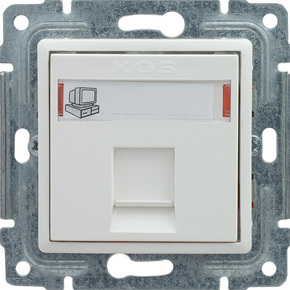 GNIAZDO KOMPUTEROWE POJ. RJ45 (WKŁAD MOLEX), BEZ RAMKI, BIAŁY VENA  - 510465 - KOS
